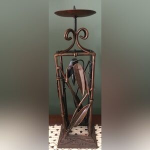 Decorative Metal Leaf Candle Holder